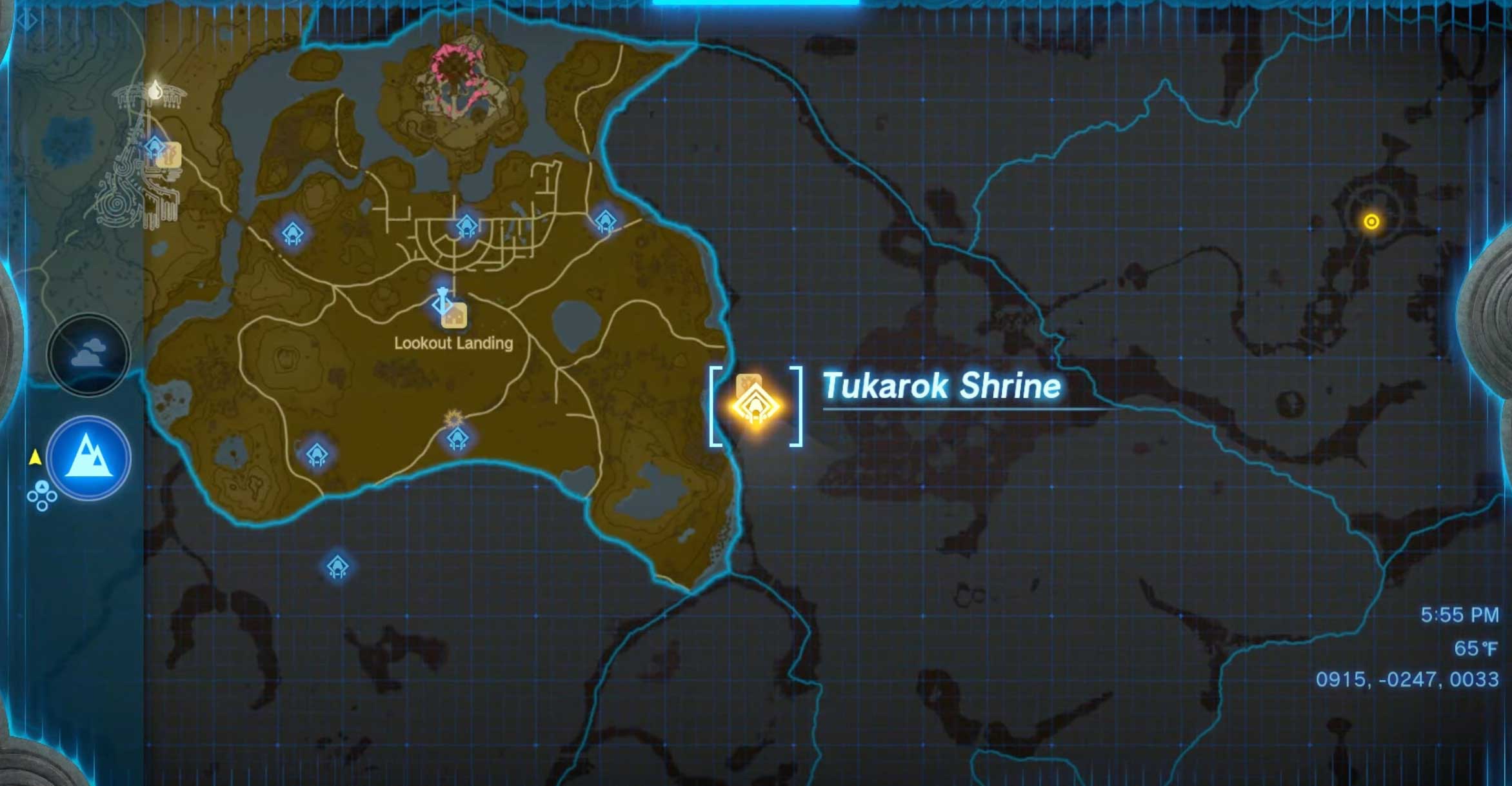 Tukarok Shrine Location