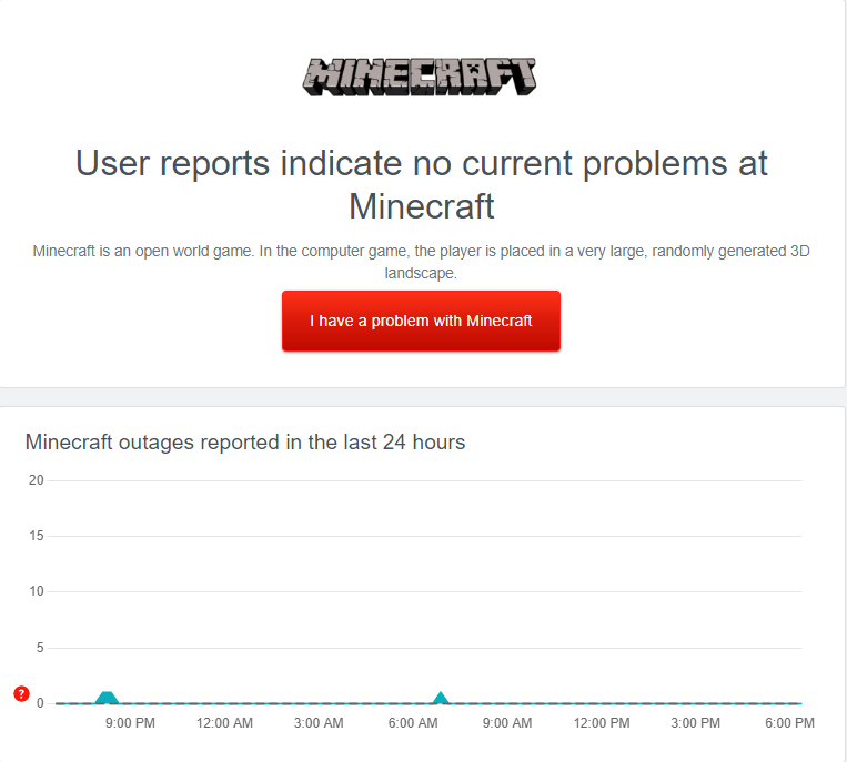 Minecraft outages