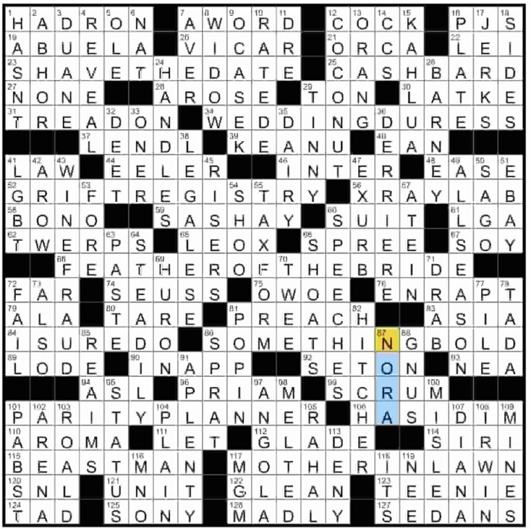 NYT Crossword Answers Today June 22, 2025