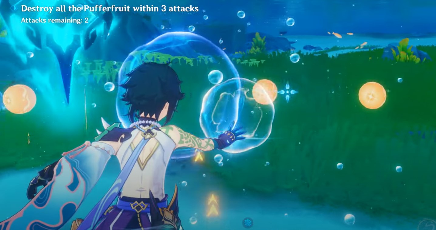 Genshin Impact 4.0 Destroy all the Pufferfruit Challenge Guide