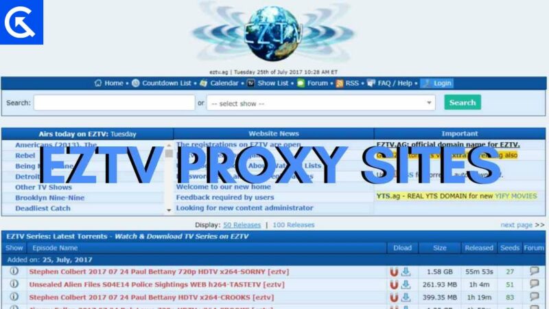 Eztv Proxy Updated List 2023