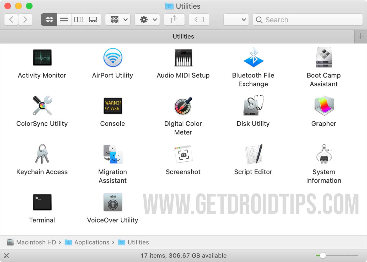 Finder Applications Utilities