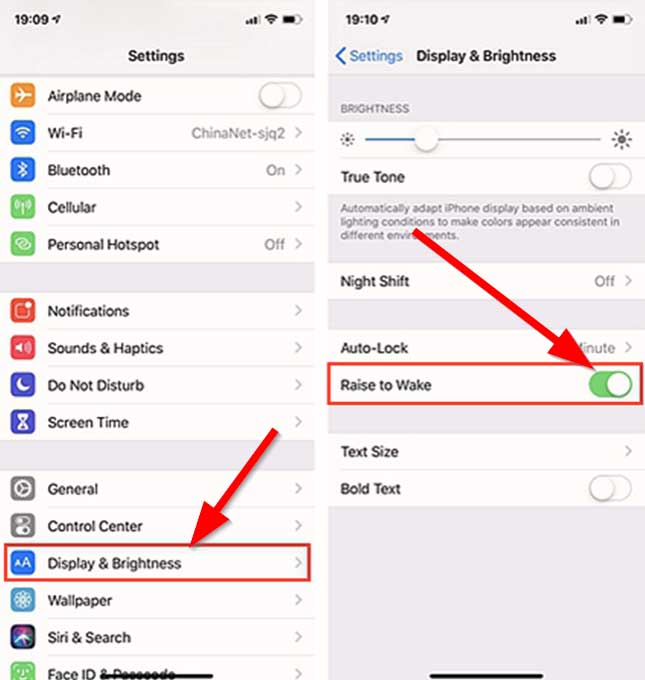 iPhone Display Raise to Wake