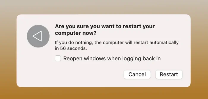 Restart Mac OS