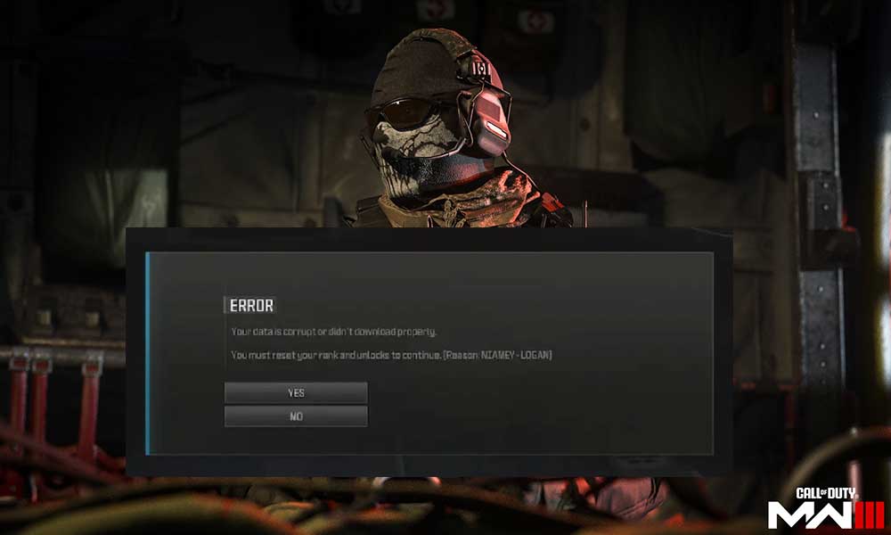 MW3 Reason Error NIAMEY-LOGAN "Your Data is Corrupt or Didn't Download Properly"