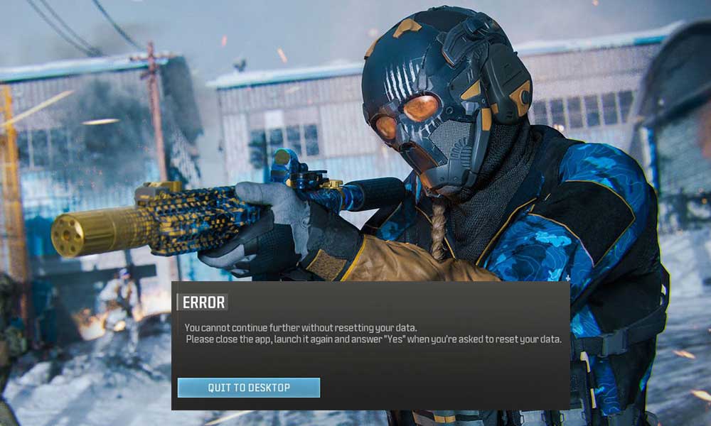 MW3 You Cannot Continue Further Without Resetting Your Data Error Fix