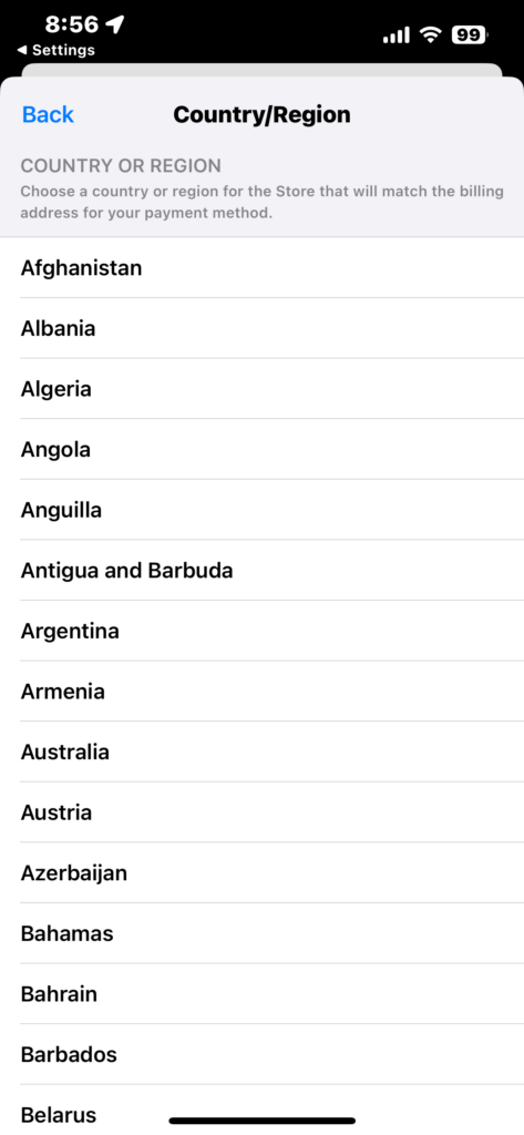 Country-Region-List