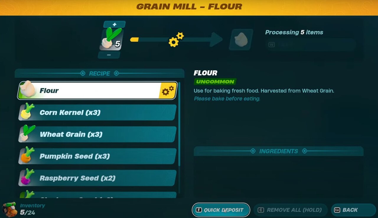 How to Get Flour in Lego Fortnite