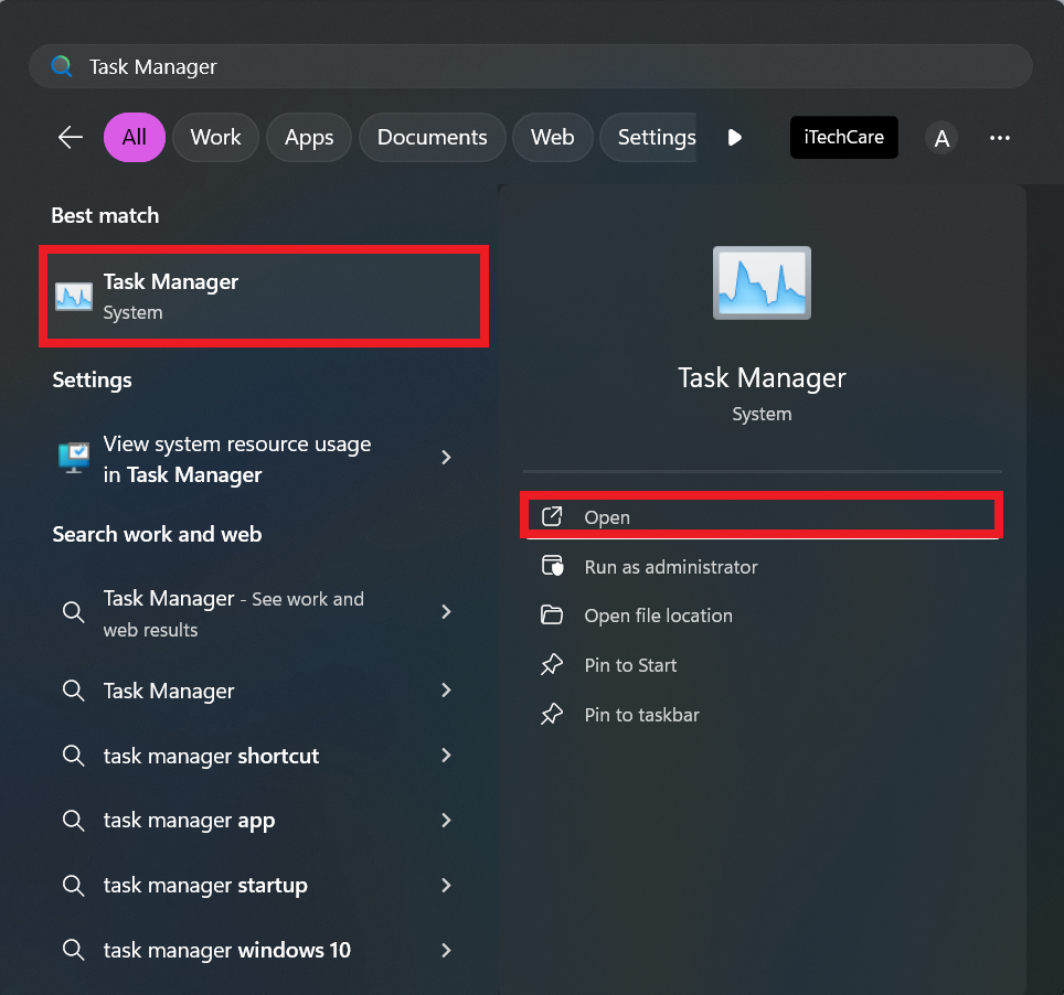 Open Task Manager