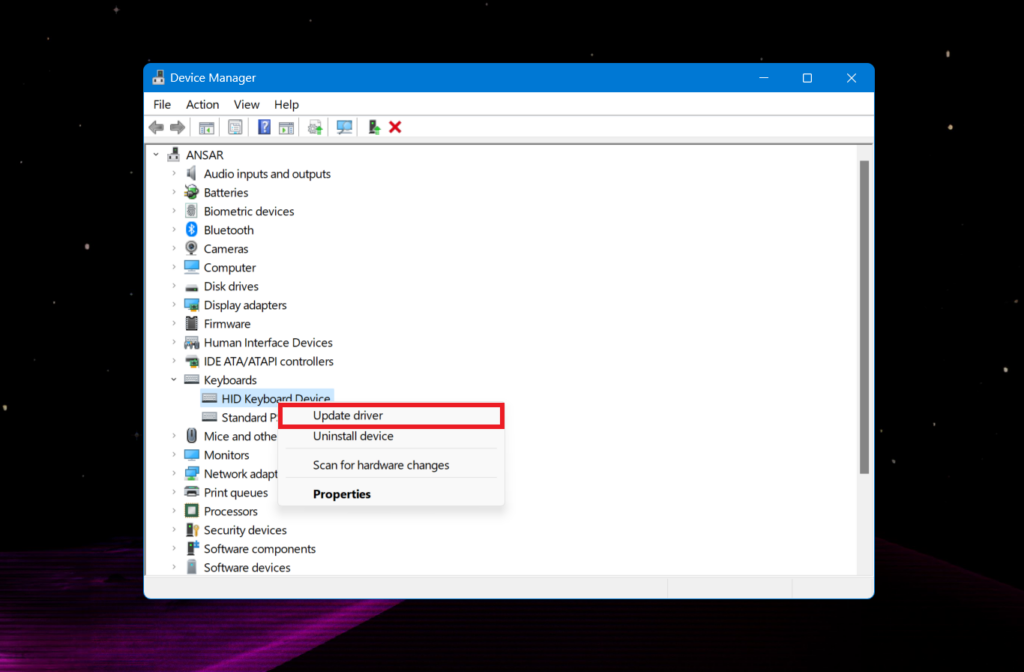 Choose Update Driver