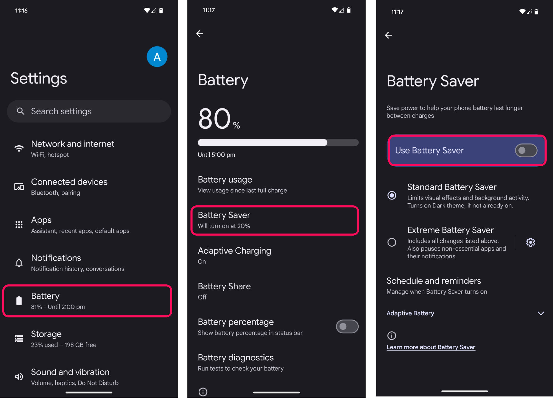 Toggle off the Use Battery Saver to disable it