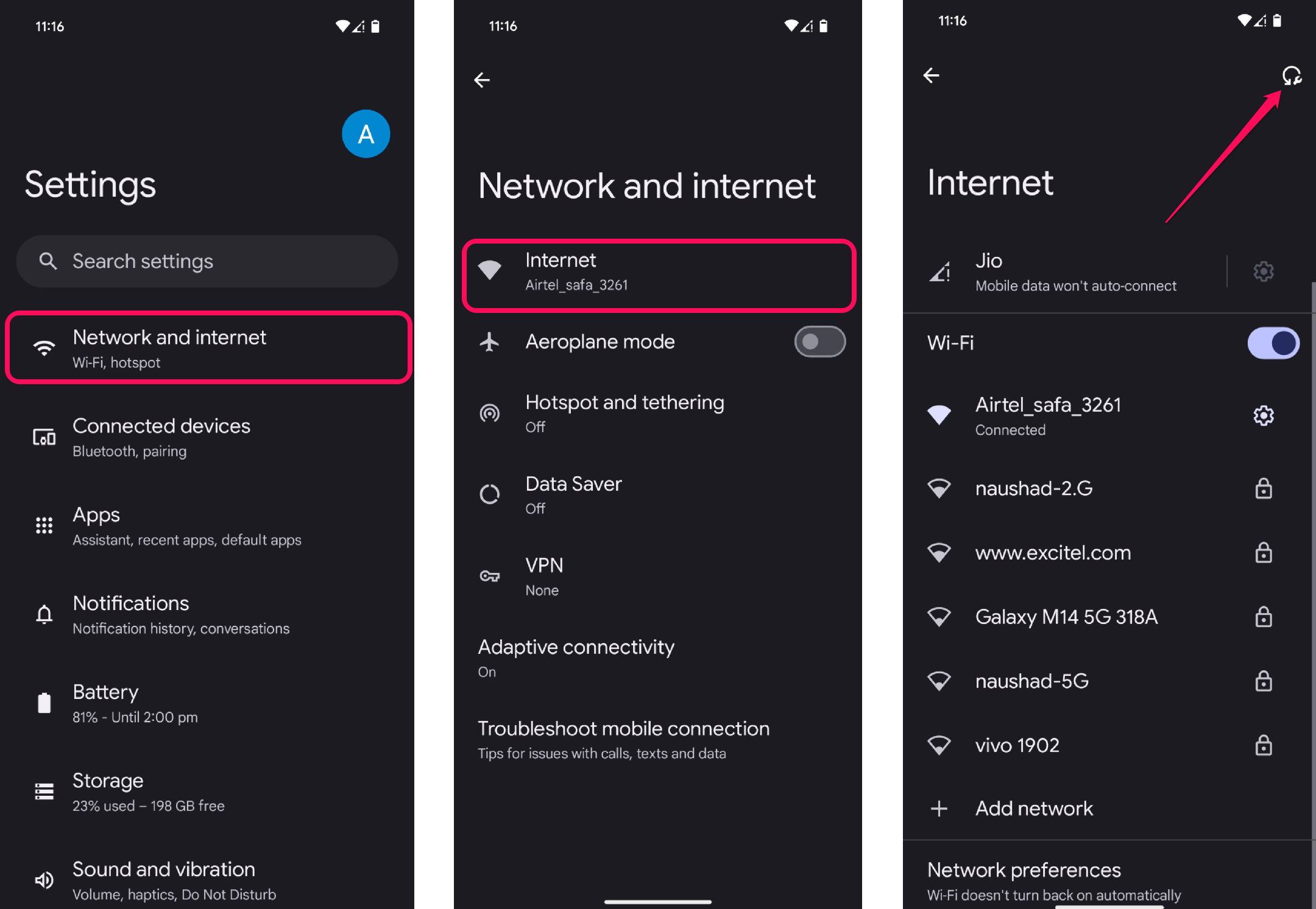 Tap on the fix Connectivity icon